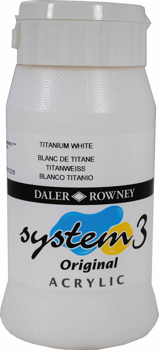 Acrylverf titaniumwit 500 ml | Daler Rowney